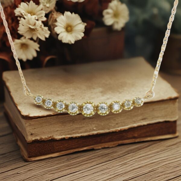 K18YG ダイヤモンド スマイルライン ネックレス　　0.20ct