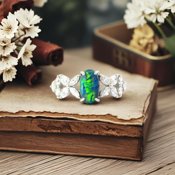 PT ブラックオパール ダイヤモンド リング